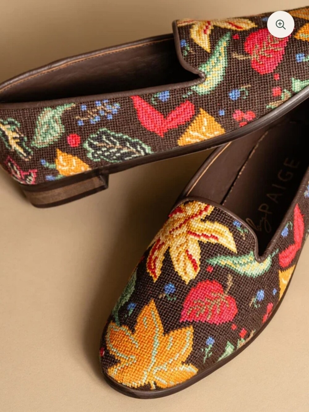 Paige Women's Floral Needlepoint Loafers - Black with Multicolor Floral